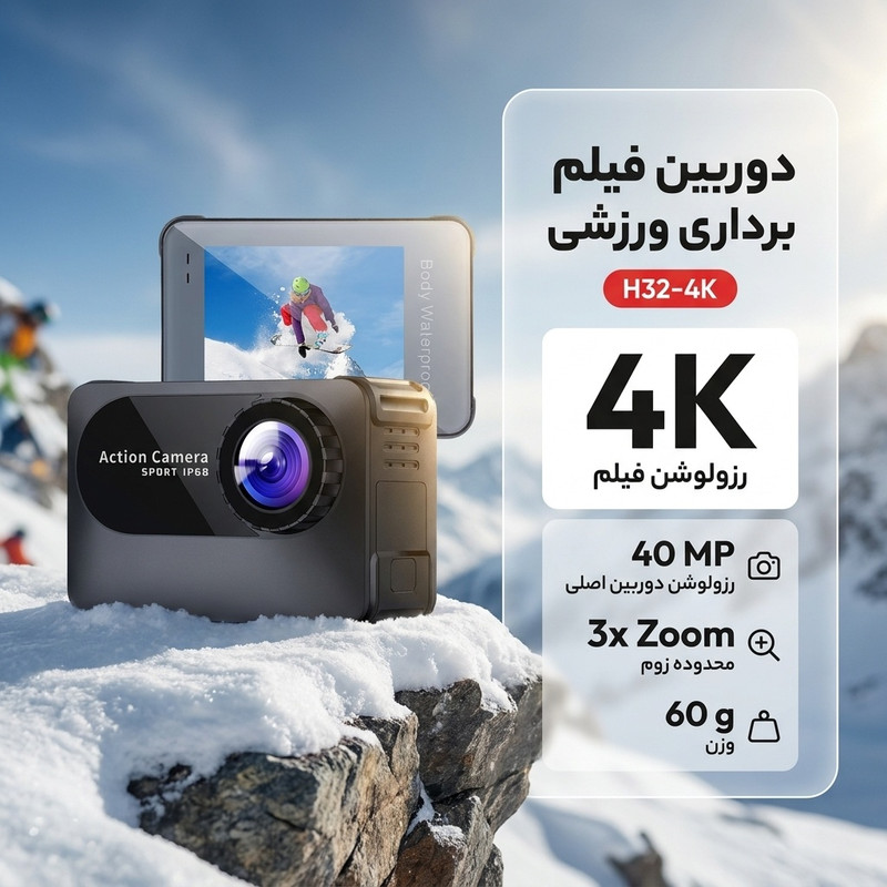 دوربین فیلم برداری ورزشی مدل H32-4K