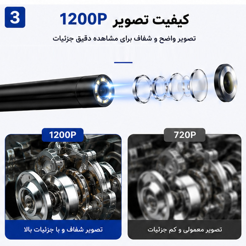 دوربین آندوسکوپی لومیز مدل شلنگی کد Y102-7MM 5M