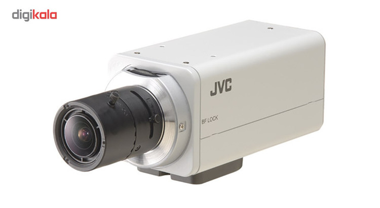 دوربین مداربسته آنالوگ صنعتی جی وی سی مدل TK-C9200E با حسگر CCD 1/3 اینچ، رزولوشن 580TVL، اتصال باسیم BNC، قابلیت نصب لنز با فاصله کانونی متنوع، منبع تغذیه 12 ولت و قابلیتهای AGC، 3DNR، ATW، AWC، AES و منوی OSD