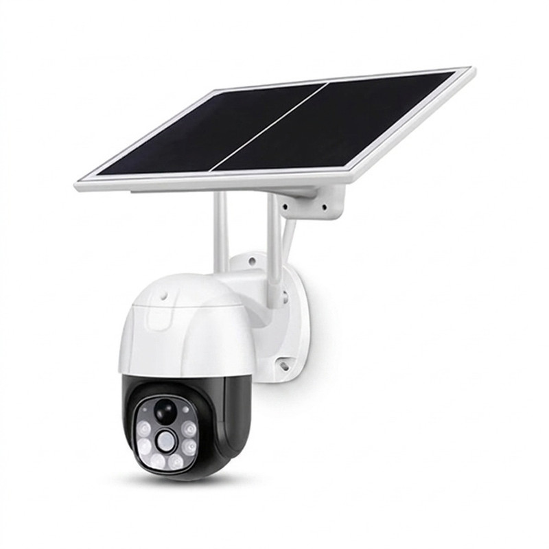 دوربین امنیتی خورشیدی سیم‌کارتی مدل V380 PRO با تشخیص حرکت PIR، دید در شب رنگی و مکالمه صوتی دوطرفه