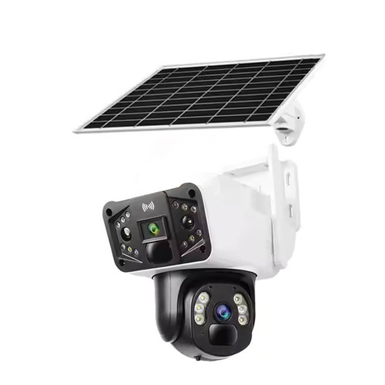 دوربین مداربسته تحت شبکه خورشیدی بیسیم مدل TP33-4G-Solar با لنز 3 مگاپیکسل، رزولوشن 1440×2560، دید در شب رنگی تا 60 متر، چرخش 360 درجه، تعقیب خودکار سوژه، تشخیص انسان، مکالمه دوطرفه و مقاومت IP66