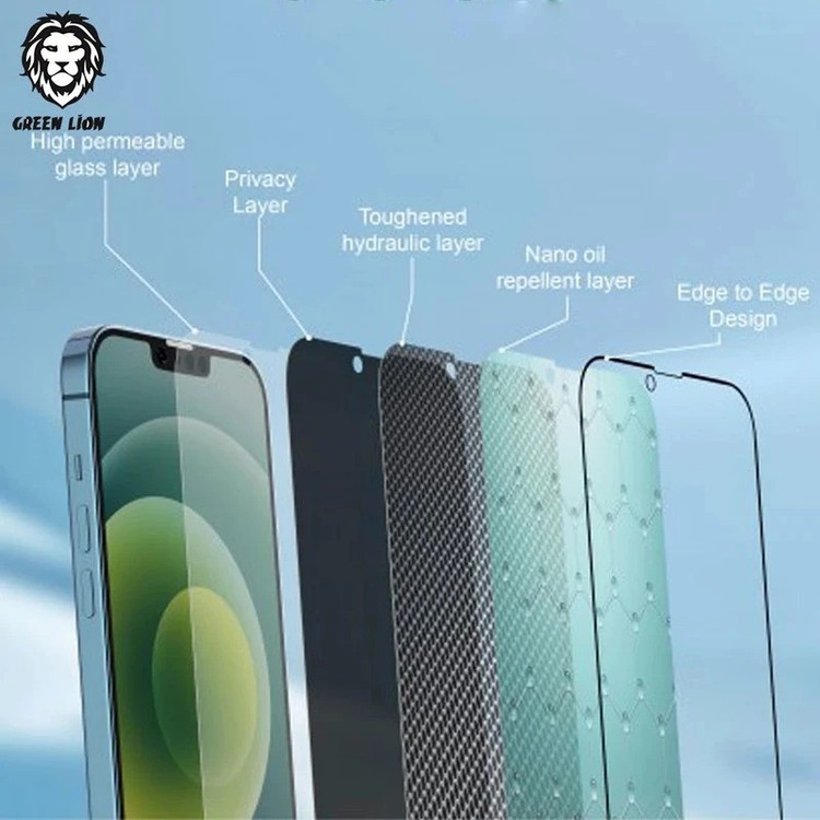 محافظ صفحه نمایش حریم شخصی گرین لاین مدل 9H Steve Privacy مناسب برای گوشی موبایل اپل iPhone 16e/ 13 Pro/ 13