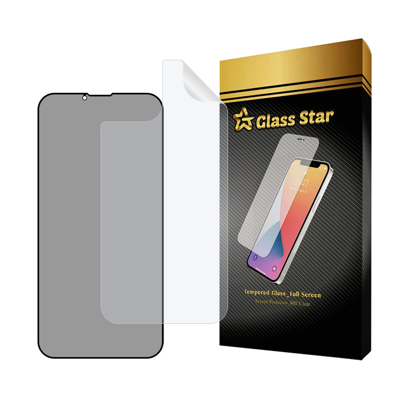 محافظ صفحه نمایش حریم شخصی گلس استار مدل FULLPRIVNANOS مناسب برای گوشی موبایل اپل iPhone 14 Plus به همراه محافظ پشت گوشی