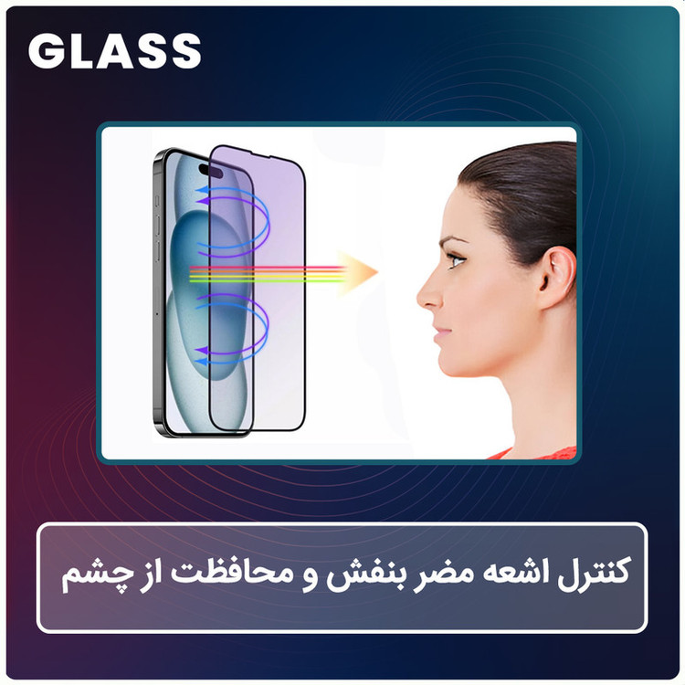 محافظ صفحه نمایش گلس مدل آنتی پرپل مناسب برای گوشی موبایل اپل iPhone 17