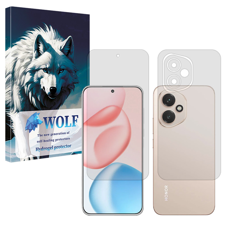 محافظ صفحه نمایش شفاف ولف مدل Tough مناسب برای گوشی موبایل آنر 400 به همراه محافظ پشت گوشی