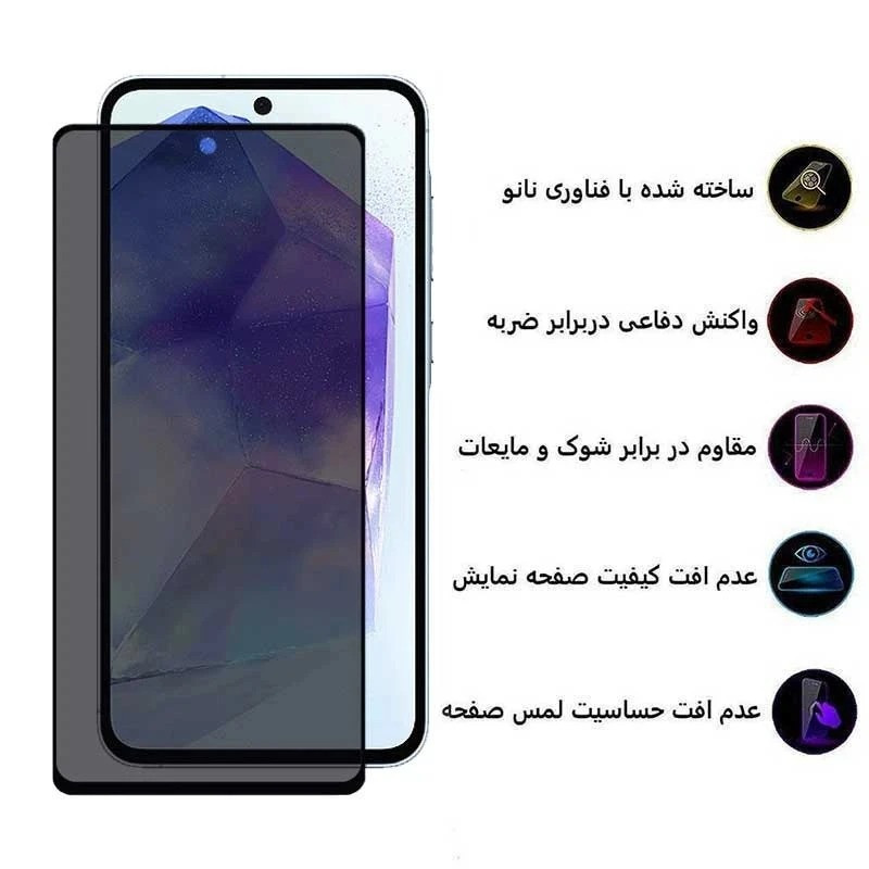 محافظ صفحه نمایش حریم شخصی اپیکوی مدل Privacy مناسب برای گوشی موبایل سامسونگ Galaxy S25 Fe/ A55/ A35