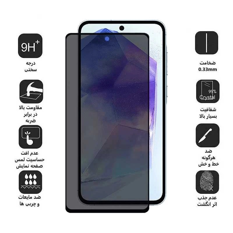 محافظ صفحه نمایش حریم شخصی اپیکوی مدل Privacy مناسب برای گوشی موبایل سامسونگ Galaxy S25 Fe/ A55/ A35