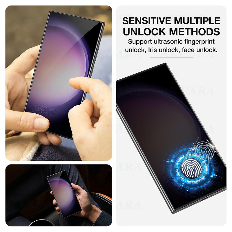 محافظ صفحه نمایش حریم شخصی آکوآرا مدل PRV SSER مناسب برای گوشی موبایل سامسونگ Galaxy S24 Ultra 5G