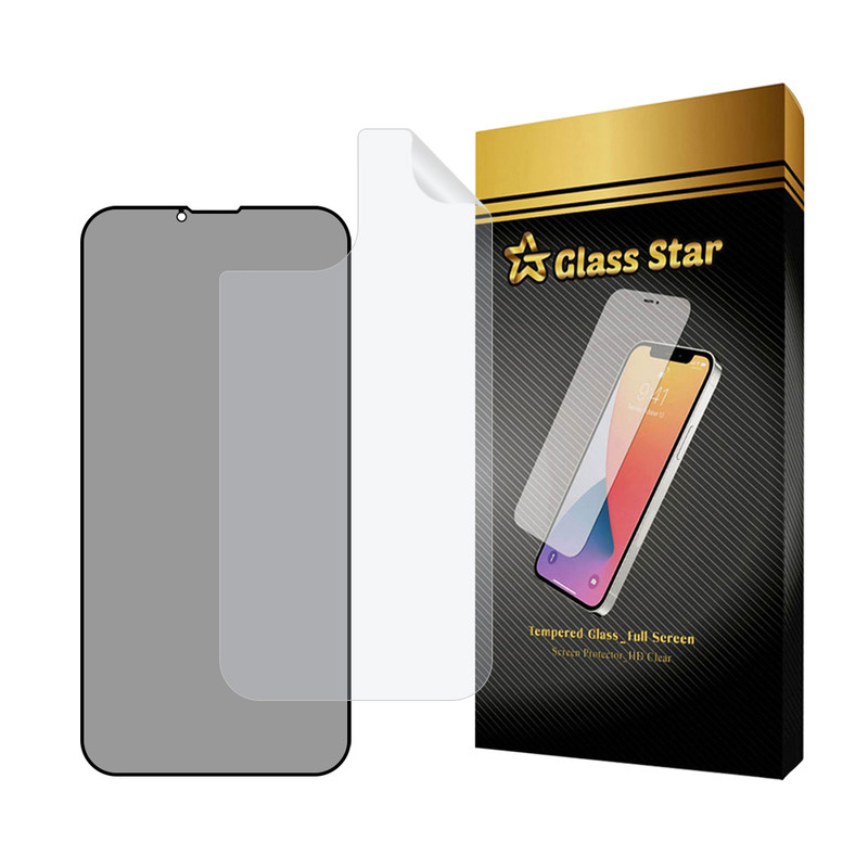 محافظ صفحه نمایش حریم شخصی گلس استار مدل FULLPRIVNANOS مناسب برای گوشی موبایل اپل iPhone 14 به همراه محافظ پشت گوشی