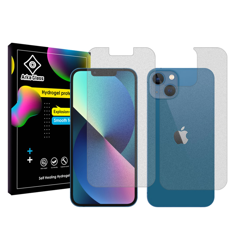 محافظ صفحه نمایش مات آرکا گلس مدل Tough مناسب برای گوشی موبایل اپل iPhone 13 به همراه محافظ پشت گوشی