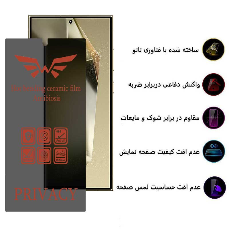 محافظ صفحه نمایش حریم شخصی اپیکوی مدل Nano-Privacy مناسب برای گوشی موبایل سامسونگ Galaxy S24 Ultra / S23 Ultra / S22 Ultra