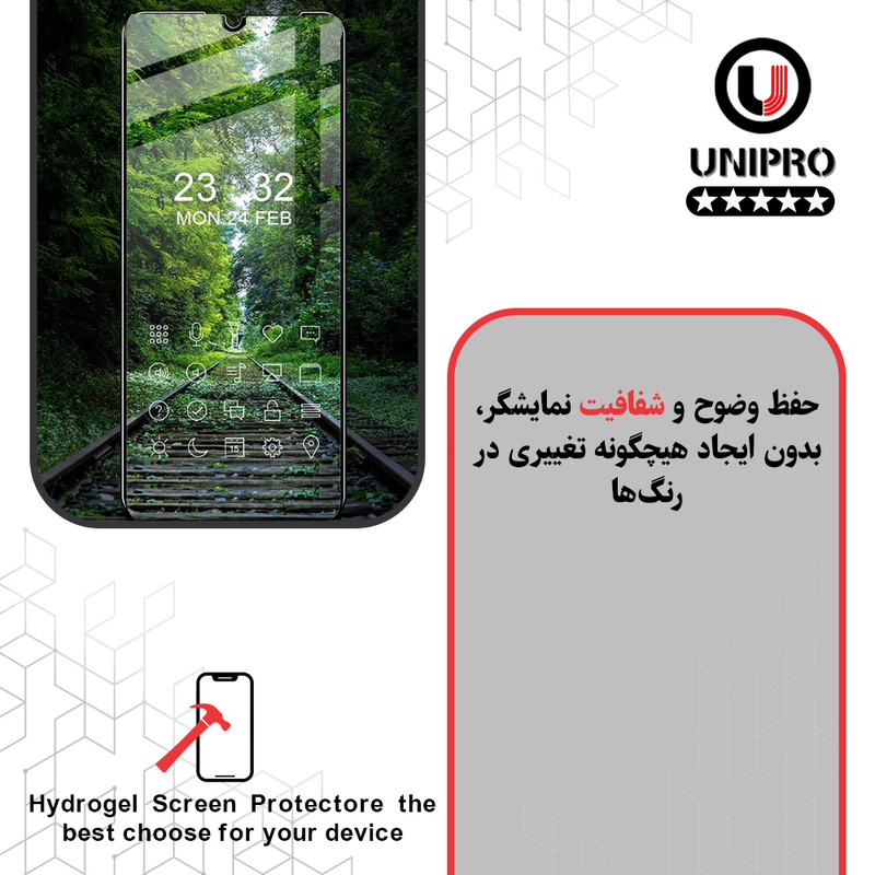 محافظ صفحه نمایش شفاف یونی پرو مدل Star 5 مناسب برای گوشی موبایل آنر X9d به همراه محافظ پشت گوشی موبایل