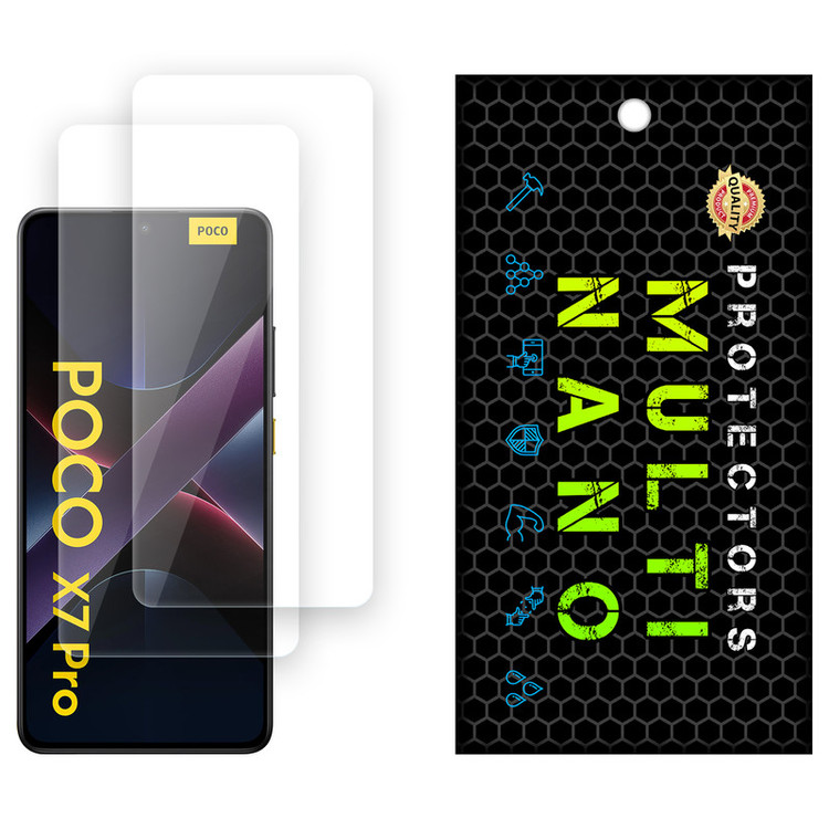 محافظ صفحه نمایش شفاف مولتی نانو مدل X-S2N مناسب برای گوشی موبایل شیائومی Poco X7 Pro بسته دو عددی