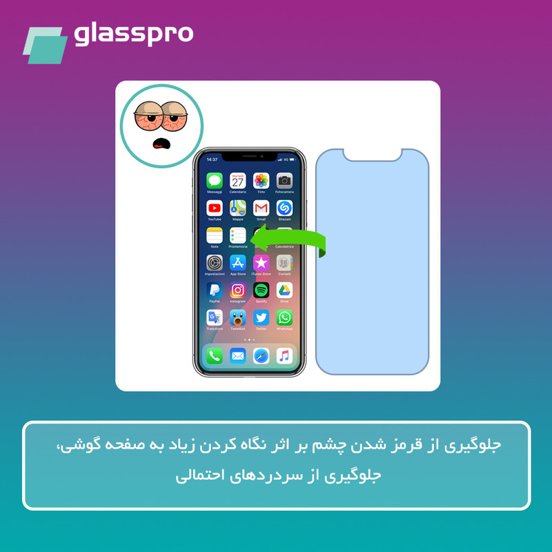 محافظ صفحه نمایش گلس پرو مدل بلوکات مناسب برای گوشی موبایل اپل iPhone 17