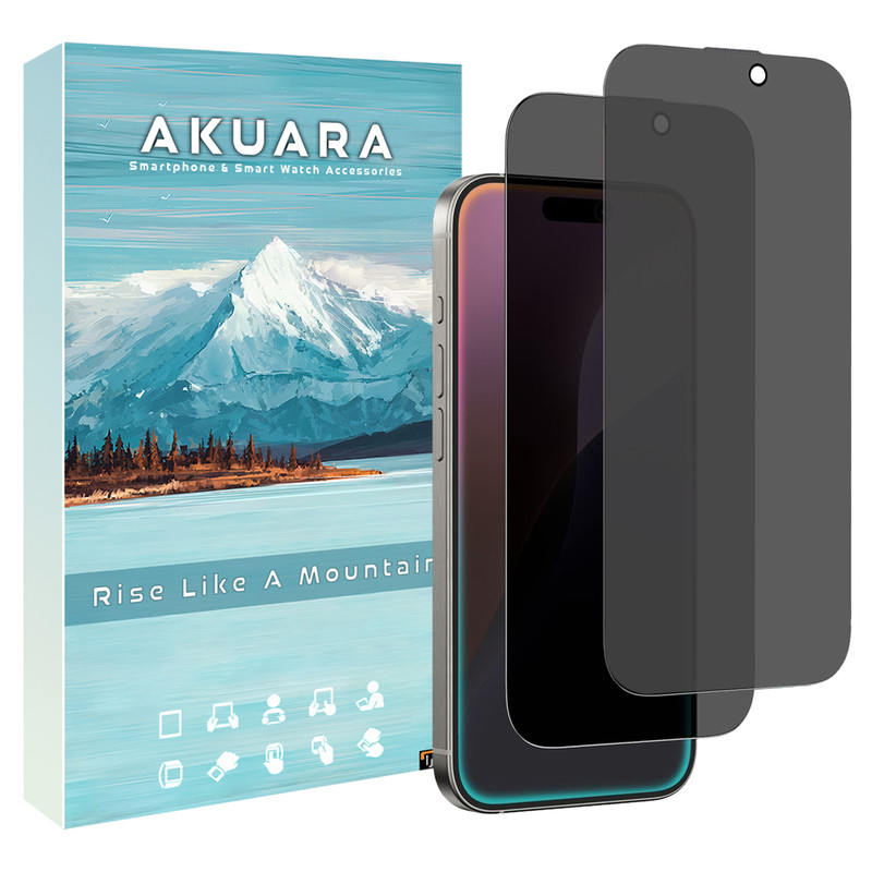 محافظ صفحه نمایش حریم شخصی آکوآرا مدل AKU pv2 مناسب برای گوشی موبایل اپل iPhone 13 / 14 مجموعه دو عددی