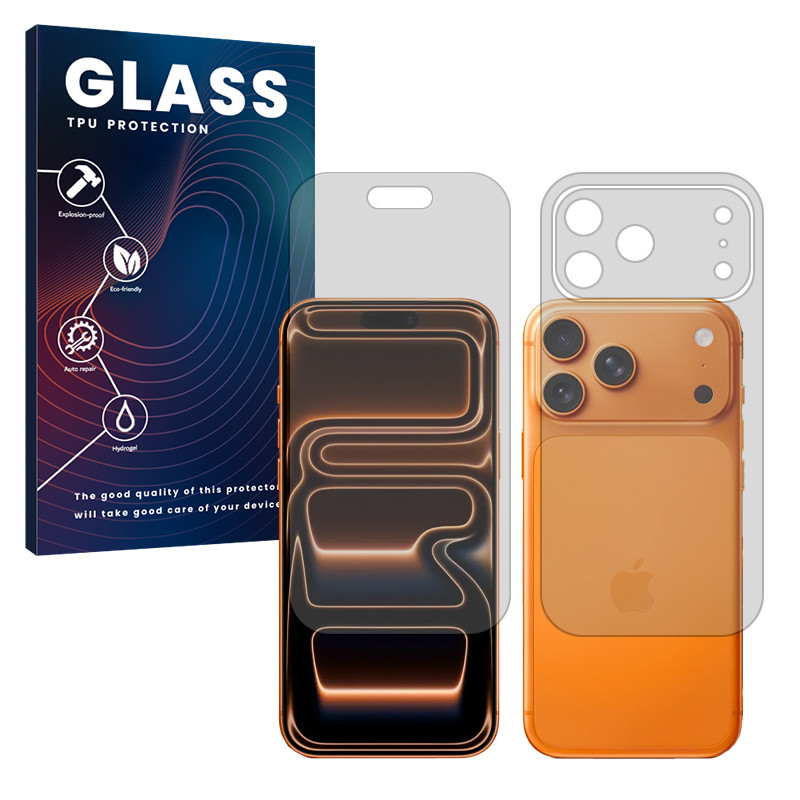 محافظ صفحه نمایش مات گلس مدل Resistant مناسب برای گوشی موبایل اپل iPhone 17 Pro به همراه محافظ پشت گوشی موبایل