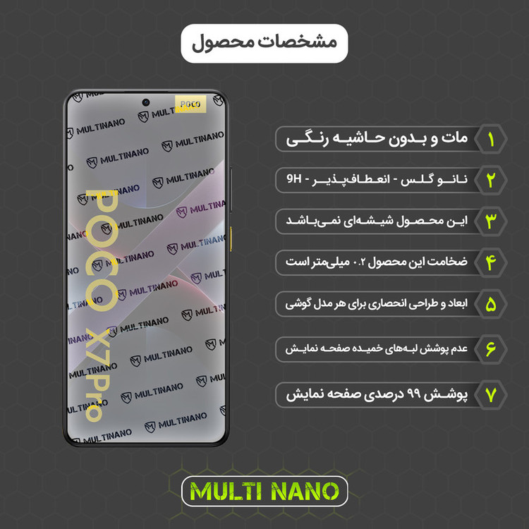 محافظ صفحه نمایش آنتی رفلکس مولتی نانو مدل X-S3M مناسب برای گوشی موبایل شیائومی Poco X7 Pro بسته سه عددی