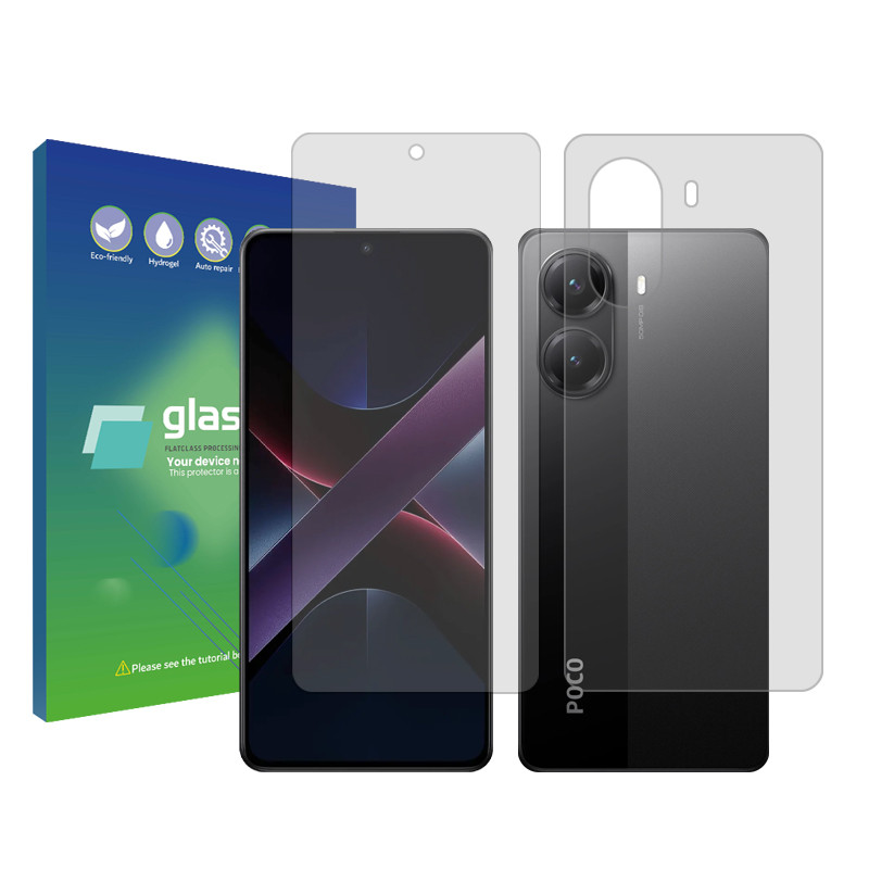 محافظ صفحه نمایش شفاف گلس پرو مدل Resistant‌ مناسب برای گوشی موبایل شیائومی Poco X7 Pro  به همراه محافظ پشت گوشی