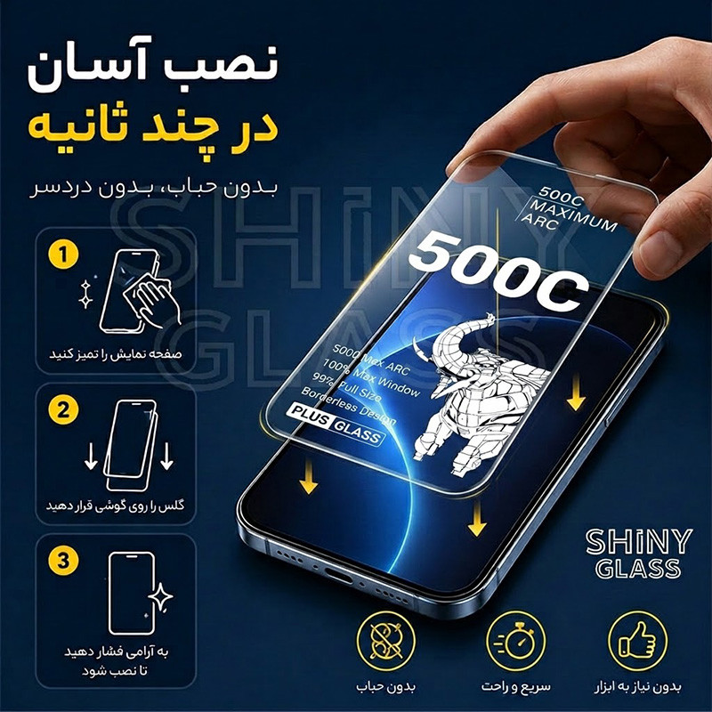 محافظ صفحه نمایش شیشه ای آتوچبو مدل 500C-AT مناسب برای گوشی موبایل اپل iPhone 13