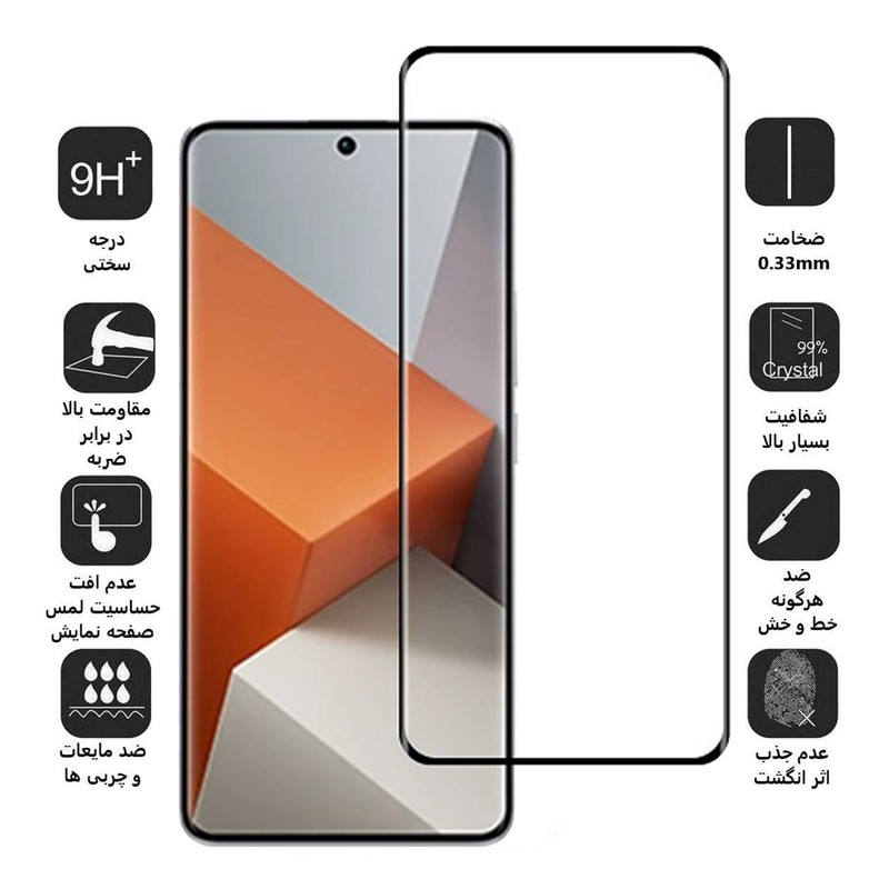 محافظ صفحه نمایش بوف مدل FullGlue-Max مناسب برای گوشی موبایل شیائومی Redmi Note 13 Pro Plus