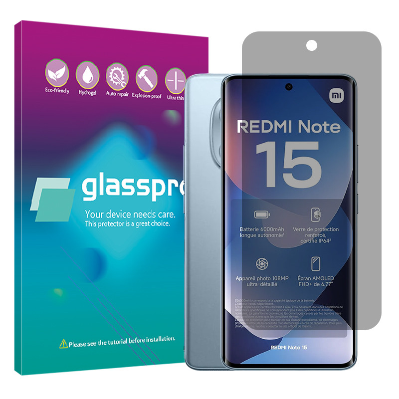 محافظ صفحه نمایش حریم شخصی گلس پرو مدل Resistant مناسب برای گوشی موبایل شیائومی Redmi Note 15 4G