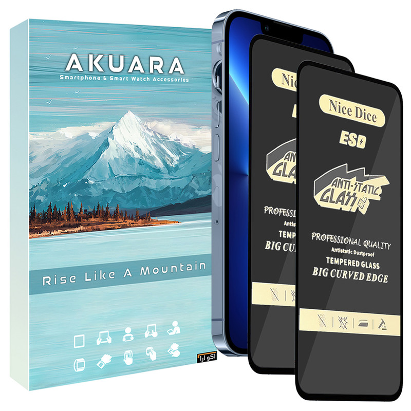 محافظ صفحه نمایش آکوآرا مدل AKU nas2 مناسب برای گوشی موبایل اپل iPhone 13 / 13 Pro / 14 مجموعه دو عددی
