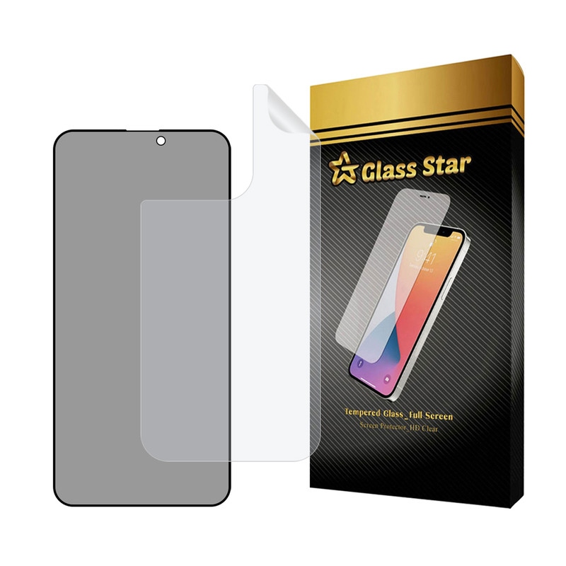 محافظ صفحه نمایش حریم شخصی گلس استار مدل FULLPRIVNANOS مناسب برای گوشی موبایل اپل iPhone 14 Pro Max به همراه محافظ پشت گوشی