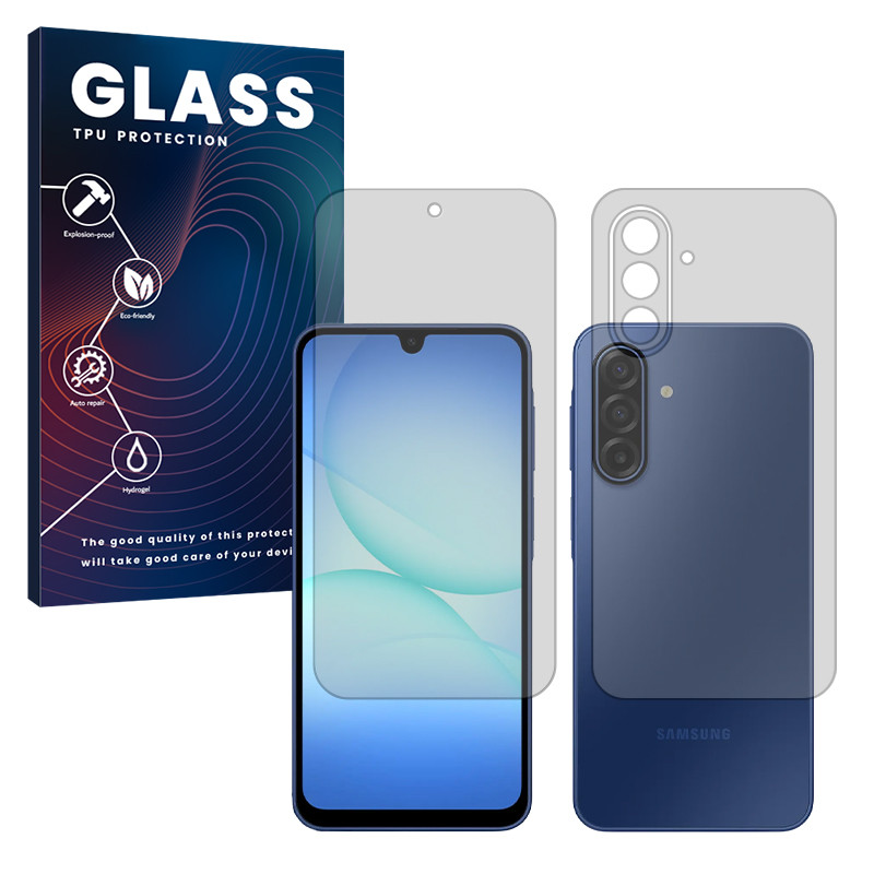 محافظ صفحه نمایش شفاف گلس مدل Resistant مناسب برای گوشی موبایل سامسونگ Galaxy A17 به همراه محافظ پشت گوشی