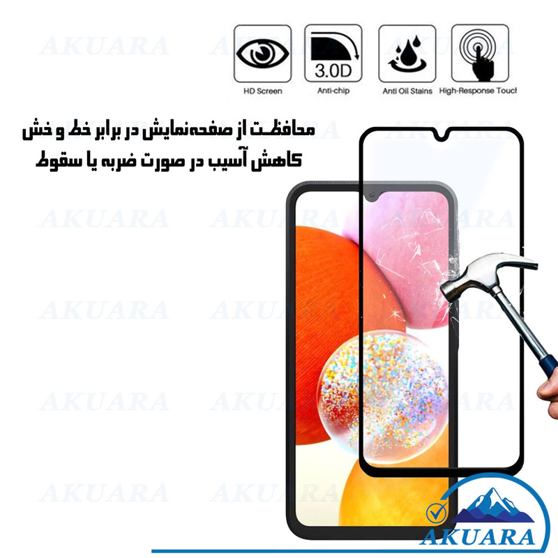 محافظ صفحه نمایش آکوآرا مدل Full-ring مناسب برای گوشی موبایل سامسونگ Galaxy A16 4G / A16 5G به همراه محافظ لنز دوربین