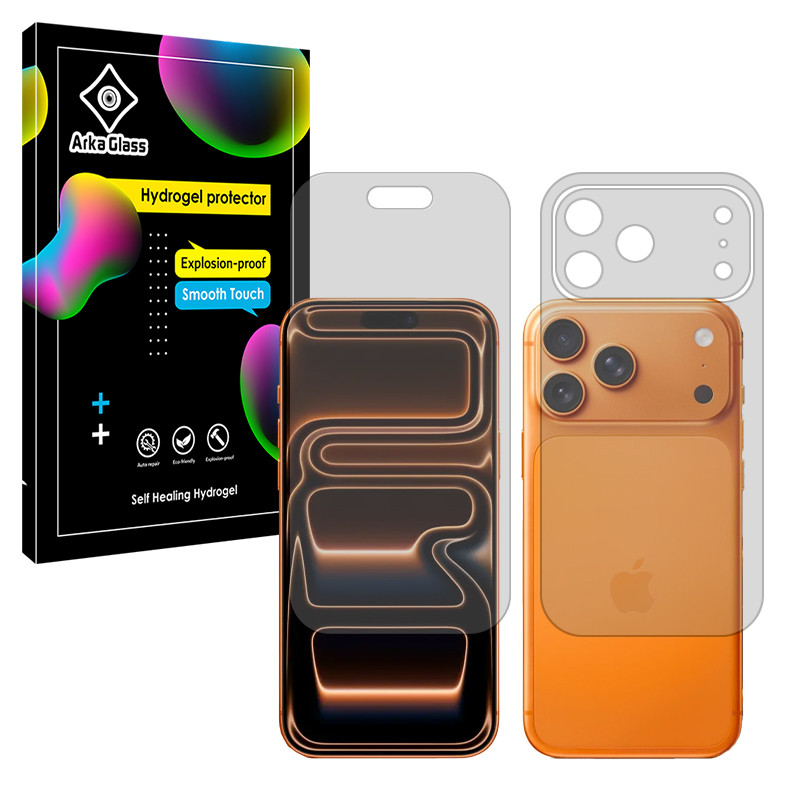 محافظ صفحه نمایش مات آرکا گلس مدل Tough مناسب برای گوشی موبایل اپل iPhone 17 Pro به همراه محافظ پشت گوشی