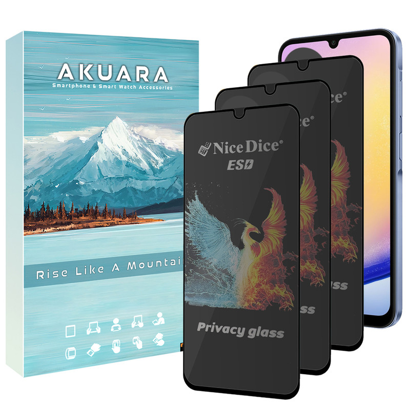 محافظ صفحه نمایش حریم شخصی آکوآرا مدل AKU npv3 مناسب برای گوشی موبایل سامسونگ Galaxy A05 / M05 مجموعه سه عددی