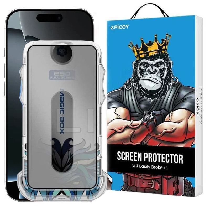 محافظ صفحه نمایش حریم شخصی اپیکوی مدل Lion Privacy Easy Install مناسب برای گوشی موبایل اپل iPhone 16 Pro Max به همراه کیت نصب