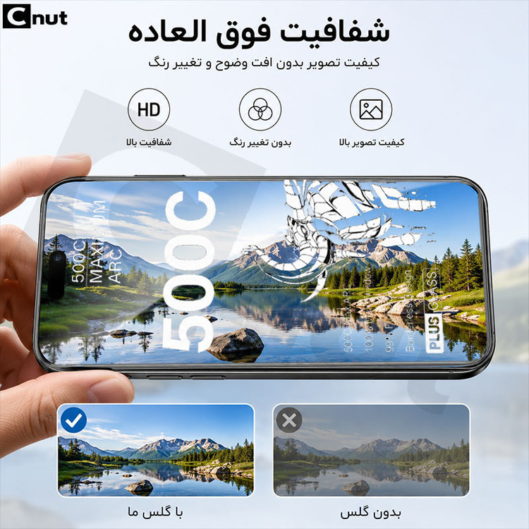 محافظ صفحه نمایش شیشه ای کوکونات مدل 500C-UDB مناسب برای گوشی موبایل اپل iPhone 13