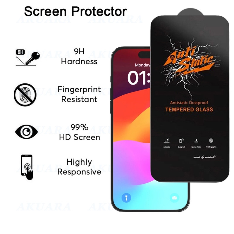 محافظ صفحه نمایش آکوآرا مدل Antistatic AKU مناسب برای گوشی موبایل اپل Iphone 14 Pro Max مجموعه دو عددی