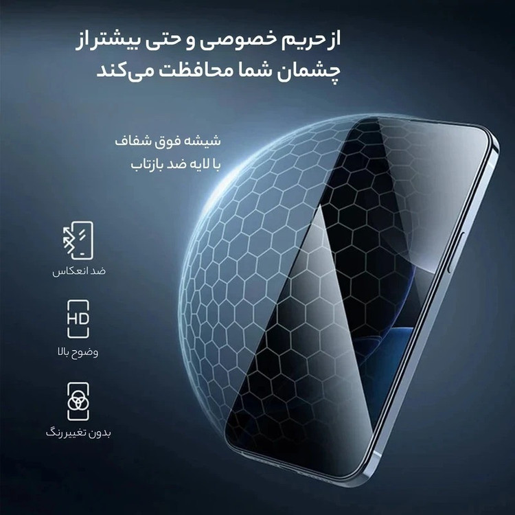 محافظ صفحه نمایش حریم شخصی گرین لاین مدل 3D Silicone Plus Privacy مناسب برای گوشی موبایل اپل iPhone 15 Pro Max