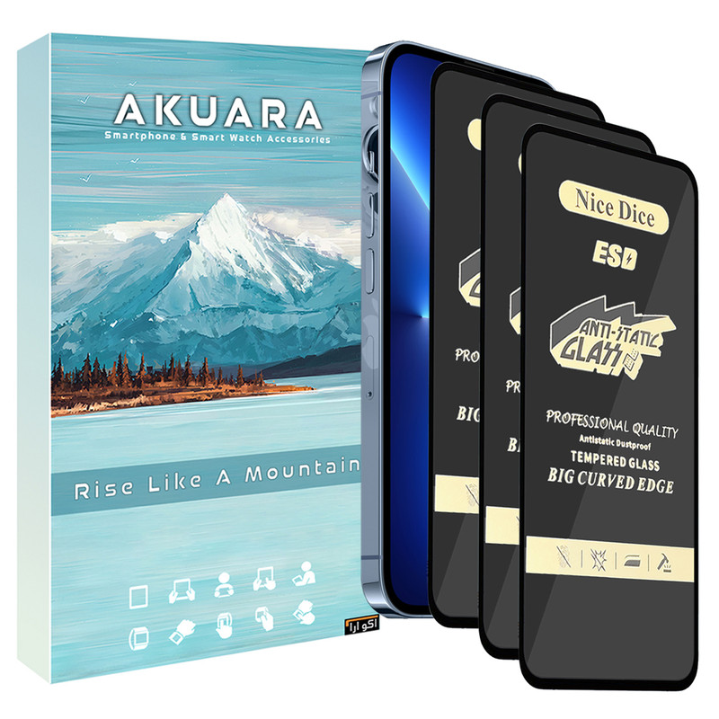 محافظ صفحه نمایش آکوآرا مدل AKU nas3 مناسب برای گوشی موبایل اپل iPhone X/XS / 11 Pro مجموعه سه عددی