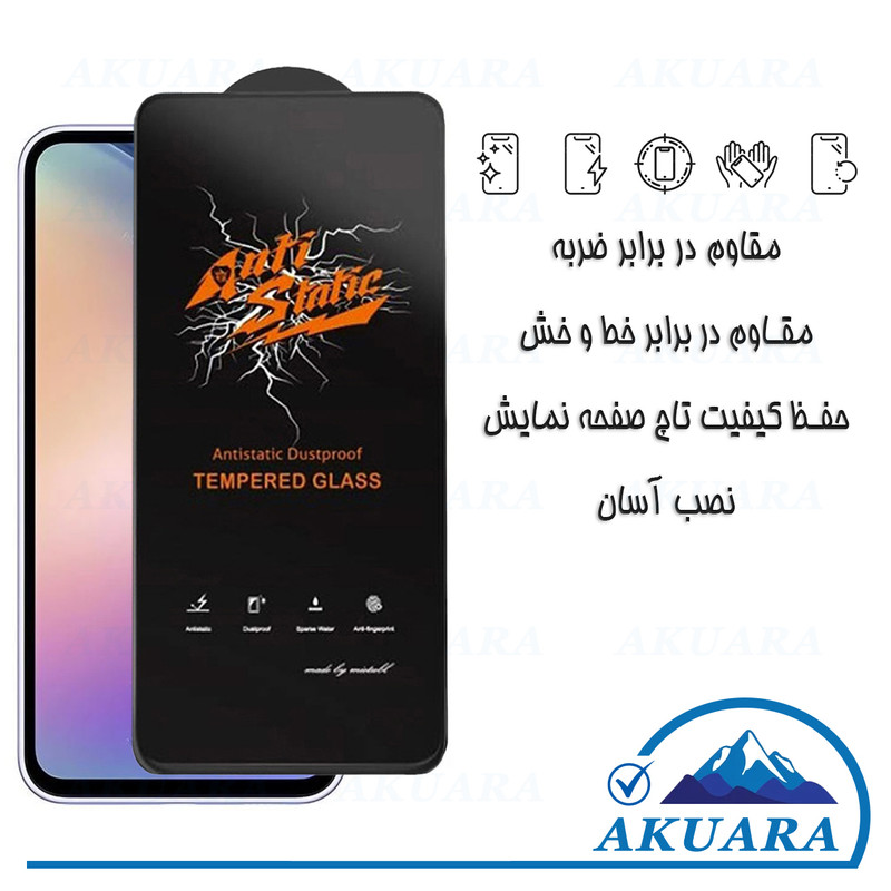 محافظ صفحه نمایش آکوآرا مدل Antistatic AKU مناسب برای گوشی موبایل سامسونگ Galaxy A36 / A56 / S24Fe مجموعه دو عددی