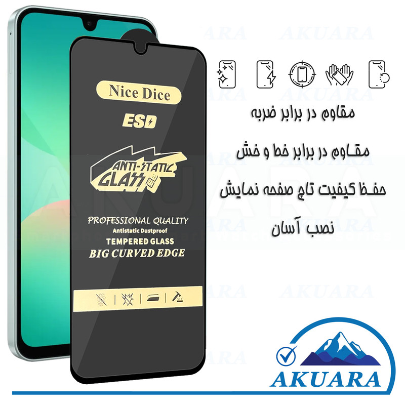 محافظ صفحه نمایش آنتی استاتیک آکوآرا مدل NC Antistatic AKU nas3 مناسب برای گوشی موبایل سامسونگ Galaxy A04 مجموعه سه عددی