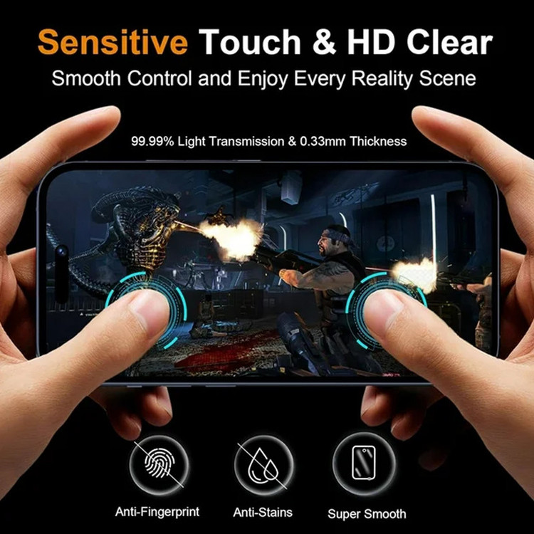 محافظ صفحه نمایش حریم شخصی آکوآرا مدل AKU pv3 مناسب برای گوشی موبایل اپل iPhone 15 Pro مجموعه سه عددی