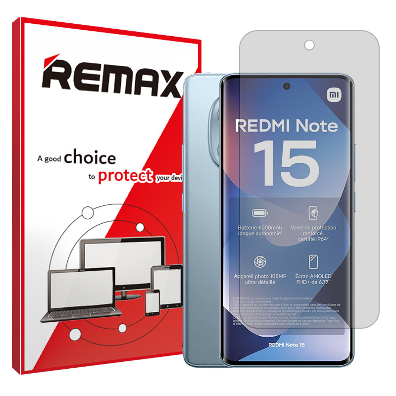 محافظ صفحه نمایش شفاف ریمکس مدل Resistant مناسب برای گوشی موبایل شیائومی Redmi Note 15 4G