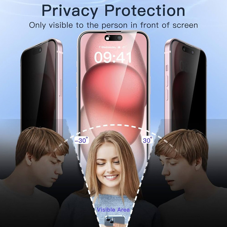 محافظ صفحه نمایش حریم شخصی آکوآرا مدل AKU pv2 مناسب برای گوشی موبایل اپل iPhone 13 / 13 Pro / 14 مجموعه دو عددی