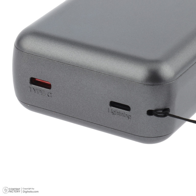 پاوربانک بی سیم 22.5 وات امگا مدل PB2025W ظرفیت 20000 میلیآمپرساعت به همراه دو کابل USB-C و لایتنینگ