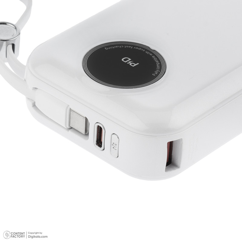 پاوربانک 22.5 وات امگا مدل PB2005 ظرفیت 20000 میلیآمپرساعت به همراه کابل USB-C به USB-C/لایتنینگ