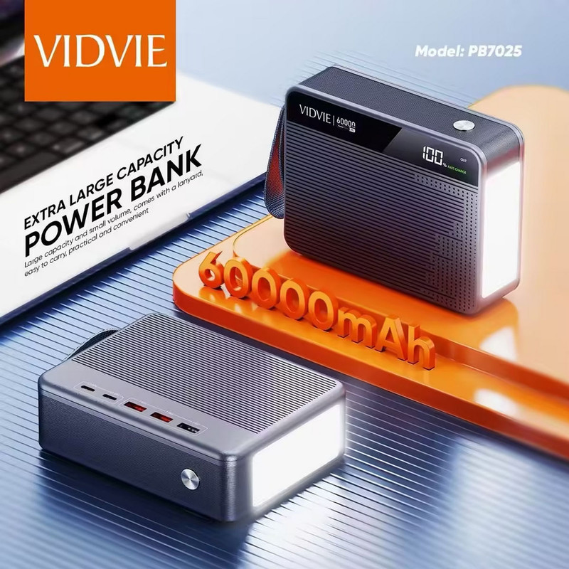 پاوربانک 27 وات ویدوی مدل PB7025 ظرفیت 60000 میلیآمپرساعت