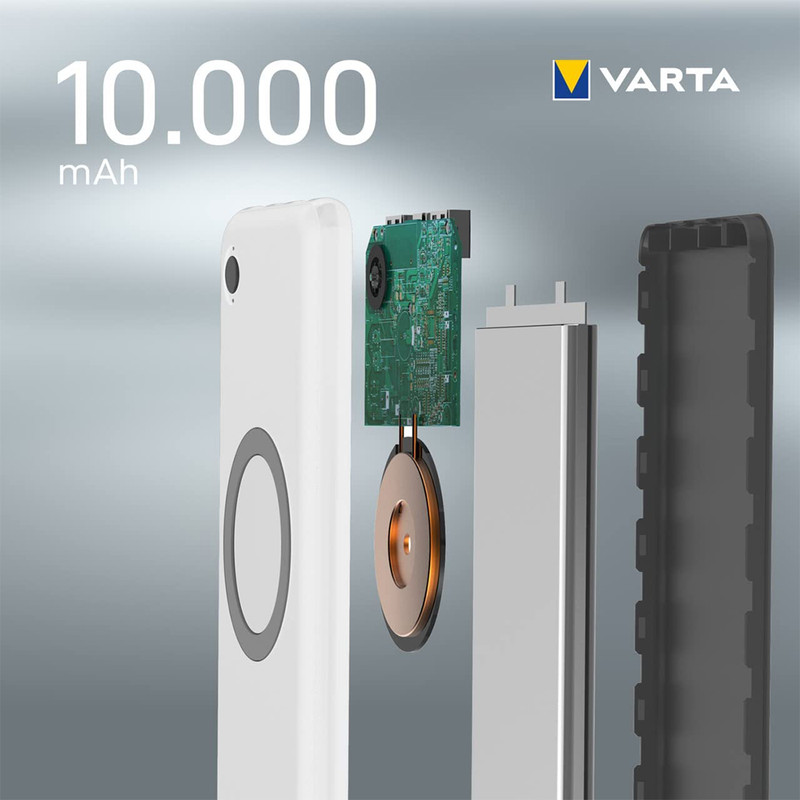 پاوربانک وارتا مدل WIRELESS POWER ظرفیت 10000 میلی آمپر ساعت