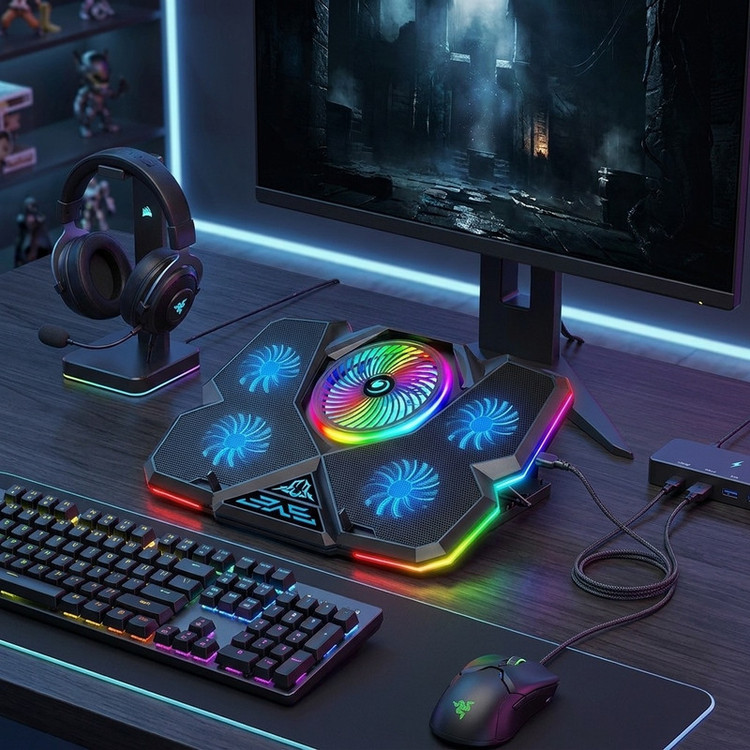 پایه خنک کننده لپ تاپ کول کلد مدل k44-1 RGB