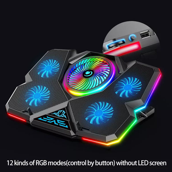 پایه خنک کننده لپ تاپ کول کلد مدل k44-1 RGB