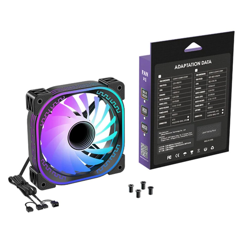 فن کیس لاوینگ کول مدل YM-1200 ARGB PINK single package