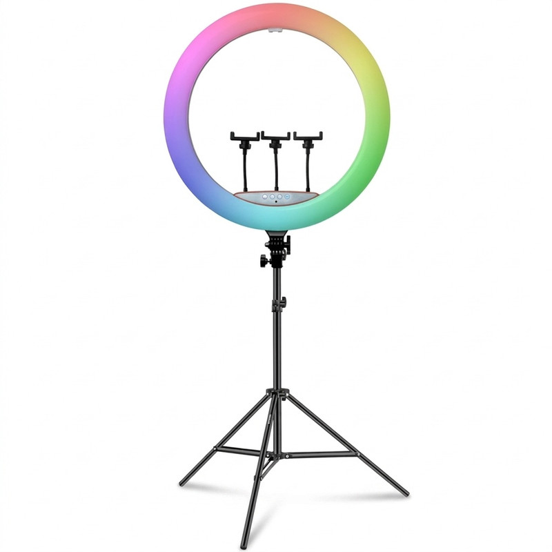 رینگ لایت مدل MJ56-RGB K به همراه سه پایه نگهدارنده
