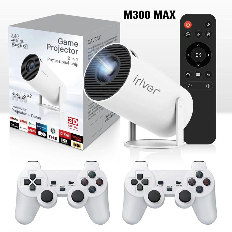 مینی ویدئو پروژکتور آیریور مدل M300 MAX به همراه دسته بازی